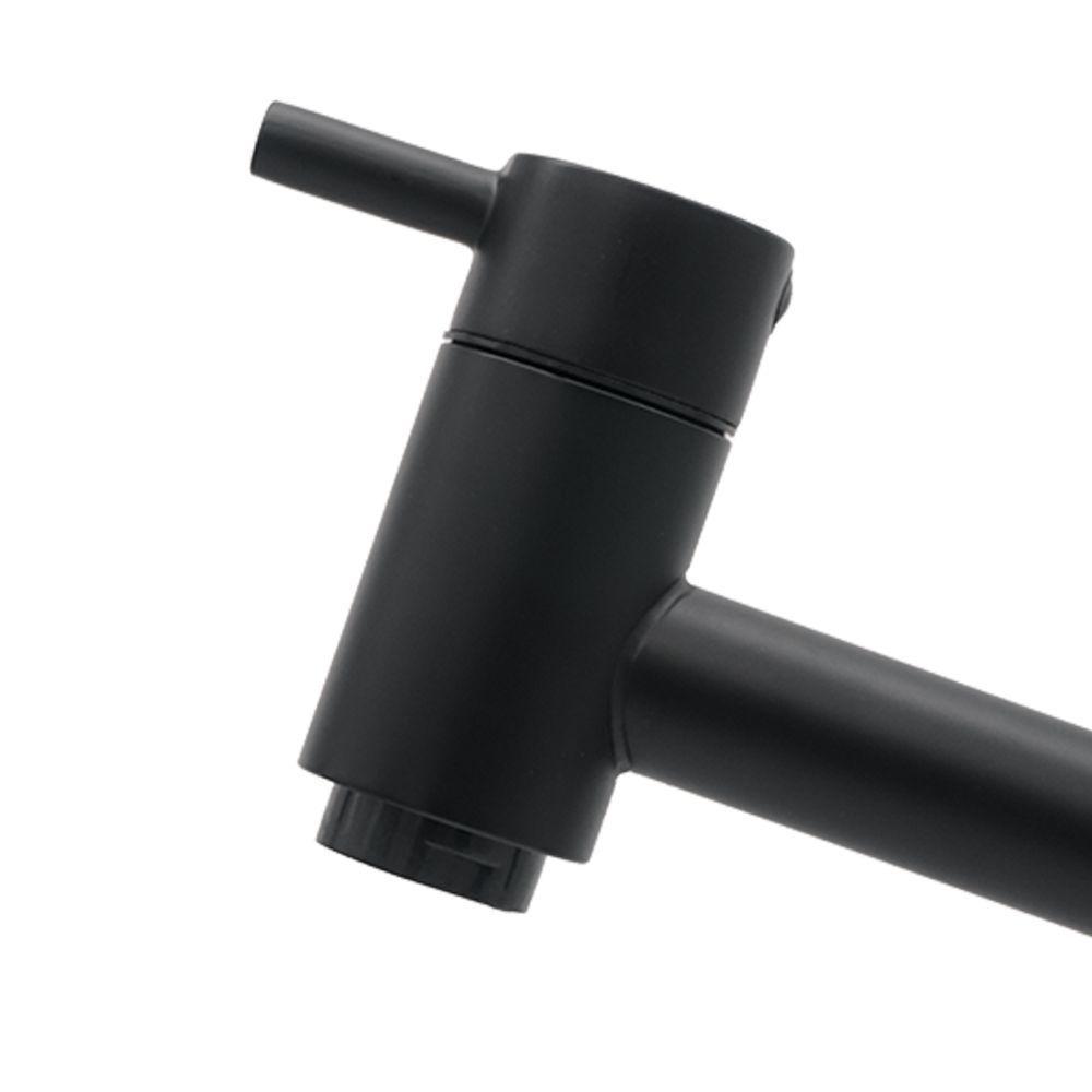 Torneira Pia Lavatório Mesa Bica Alta Preto Fosco 1/4v Luxo - 4