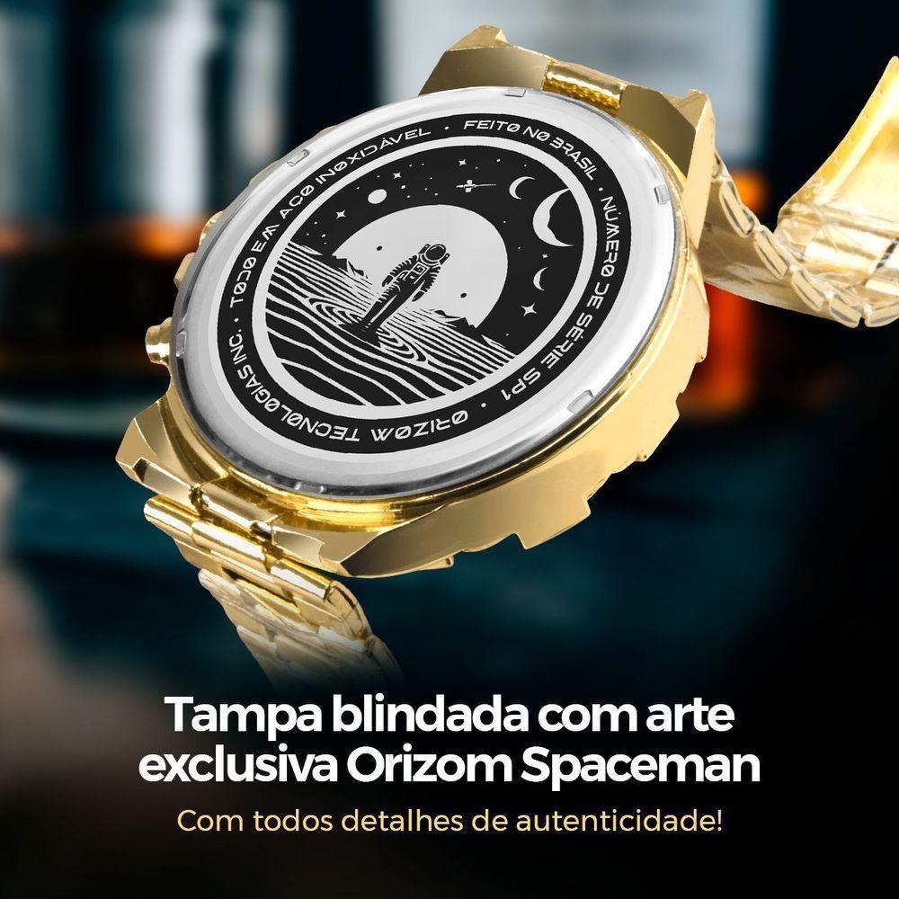 Relogio Masculino Aço Inox Prata + Cordao + Pulseira Mostrador Preto Inoxidável Qualidade Premium - 4