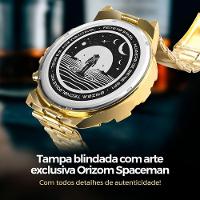 Relogio Masculino Aço Inox Prata + Cordao + Pulseira Mostrador Preto Inoxidável Qualidade Premium