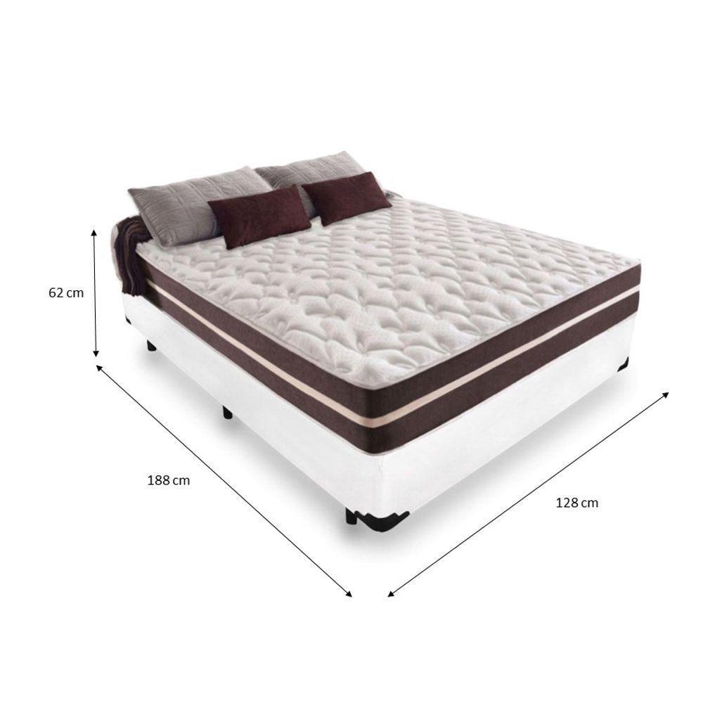 Cama Box Viúva 128 Tecido Sintético Branco Com Colchão Little Angel Mola Superlastic - 2