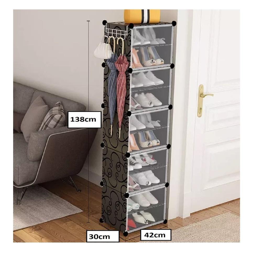 Sapateira Armario Organizador De Sapato 9 Prateleiras Porta Treco Ajustavel Praia Quarto Camping - 2