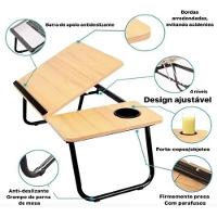 Suporte Para Notebook Mesa Em Madeira Cama Ajustavel Multifuncional Sofa Apoio Home Office Dobravel Rosa