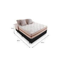 Cama Box Viúva Tecido Sintético Preto Com Colchão Pillow Angel Molas Ensacadas - 2