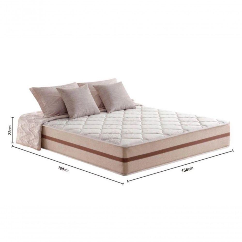 Cama Box Baú Casal 138 Suede Cinza Com Colchão Pillow Angel Molas Ensacadas 63x138x188 - 3