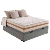 Cama Box Baú Casal 138 Suede Cinza Com Colchão Pillow Angel Molas Ensacadas 63x138x188 - 1