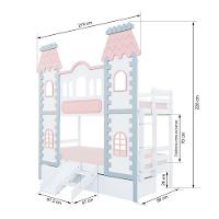 Beliche Castelo Encantado 02 Gavetas Kit Escada/escorregador - Madeira Maciça Branco/cinza/rosa Housin - 5