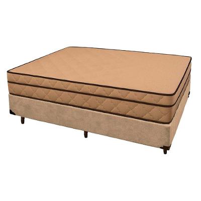 Cama Box Casal 138 Suede Bege Com Colchão Polônia - D28 65x138x188