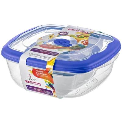 Conjunto De 3 Potes Plásticos Quadrados Azul - 712-5c - Sanremo