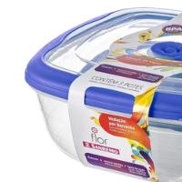 Conjunto De 3 Potes Plásticos Quadrados Azul - 712-5c - Sanremo - 2