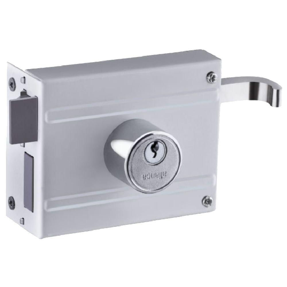 Fechadura De Portão Branca F1500 - 84196 - Aliança Fech.sobr-port- F1500 Branco - 84196 - Aliança - 1