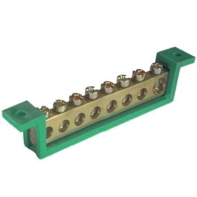Barramento Terra 8 Terminais Verde Fixo 89mm - Sbt8 - Steck Barramento Neutro 8 Terminais Azul Fixo 89mm - Sbn8 - Steck
