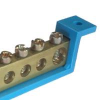 Barramento Neutro 6 Terminais Azul Fixo 70mm - Sbn6 - Steck - 3