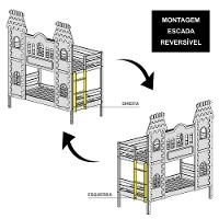 Treliche Castelo Encantado Com Kit Escada/escorregador - Madeira Maciça Branco/cinza/rosa Housin - 6