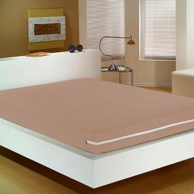 Capa Para Colchão Doce Vida Solteiro Malha Mista C- Zíper Castor