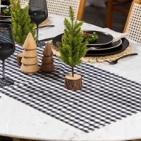 Caminho De Mesa Copa E Cia Xadrez Xadrez Preto E Branco - 4