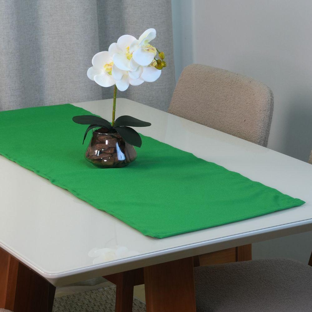 Caminho De Mesa Basic 1 Peça 1,30m X 40cm Tecido Oxford 100% Poliéster - Verde - 1