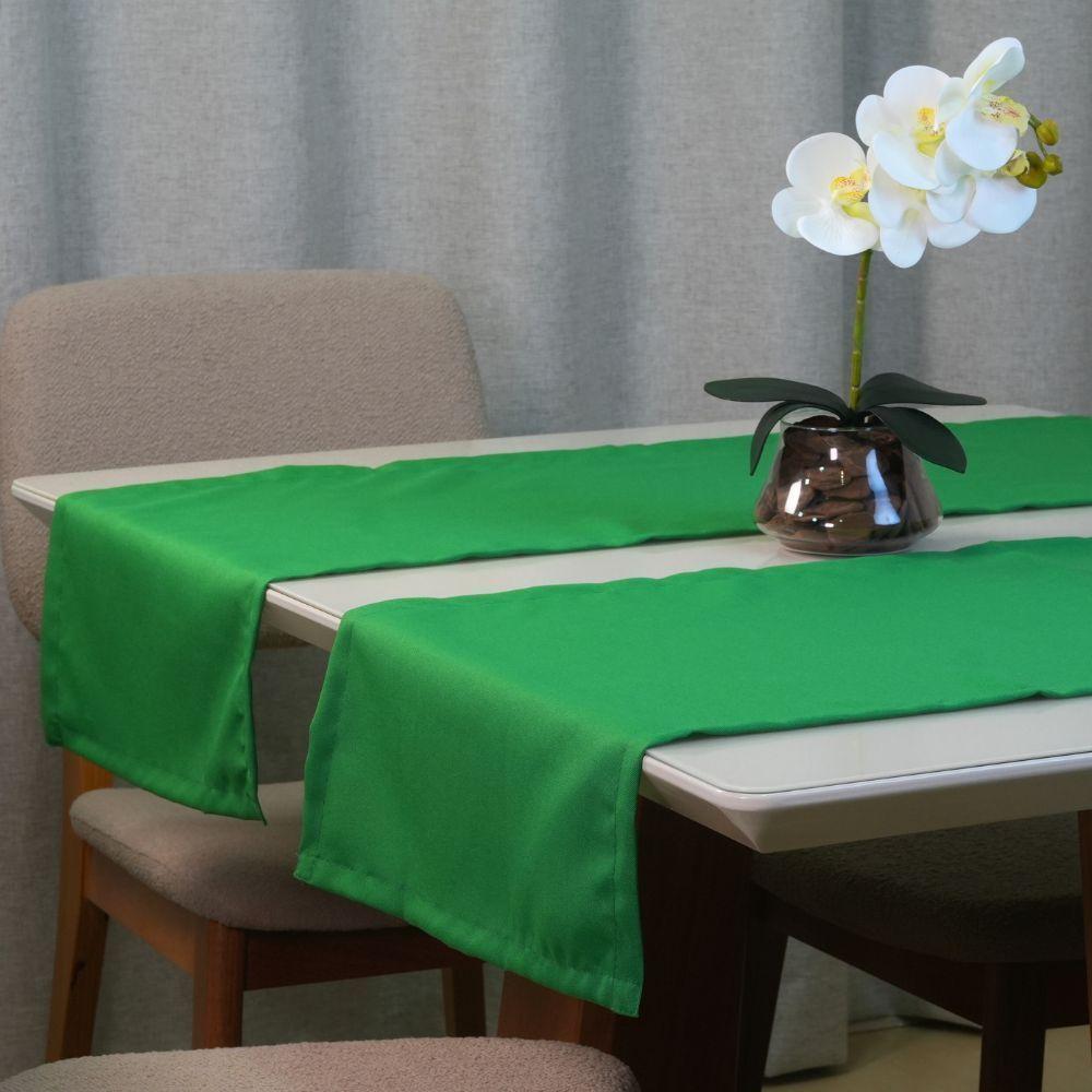 Caminho De Mesa Basic 1 Peça 1,30m X 40cm Tecido Oxford 100% Poliéster - Verde - 2