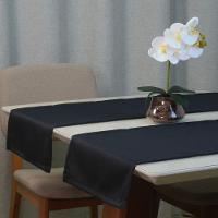Caminho De Mesa Basic 1 Peça 1,30m X 40cm Tecido Oxford 100% Poliéster - Preto - 2