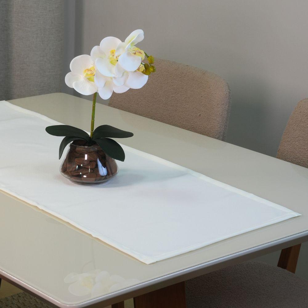 Caminho De Mesa Basic 1 Peça 1,30m X 40cm Tecido Oxford 100% Poliéster - Palha - 1