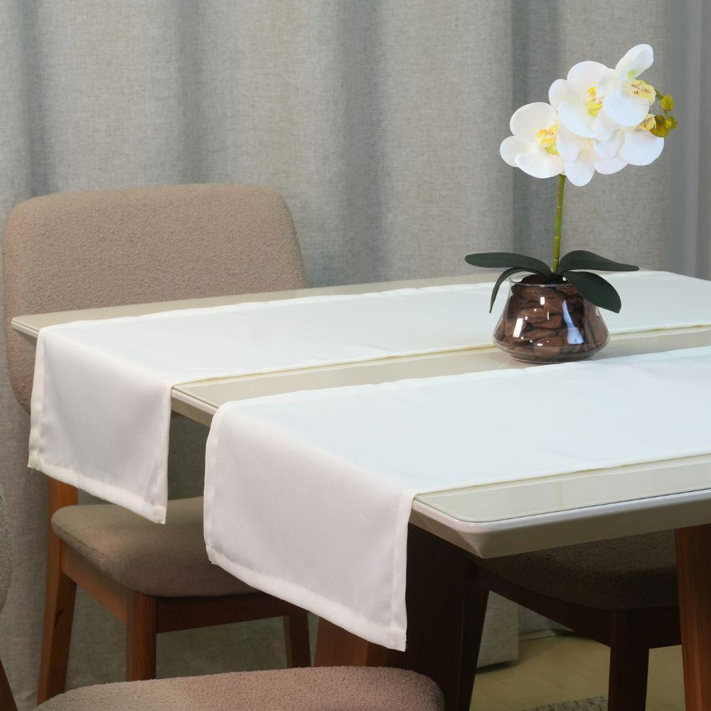 Caminho De Mesa Basic 1 Peça 1,30m X 40cm Tecido Oxford 100% Poliéster - Palha - 4