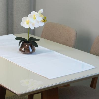 Caminho De Mesa Basic 1 Peça 1,30m X 40cm Tecido Oxford 100% Poliéster - Branco