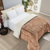 Coberdrom Sherpa E Flannel Everest Queen Manta Alta 150g 01 Peça - Apricot - 2