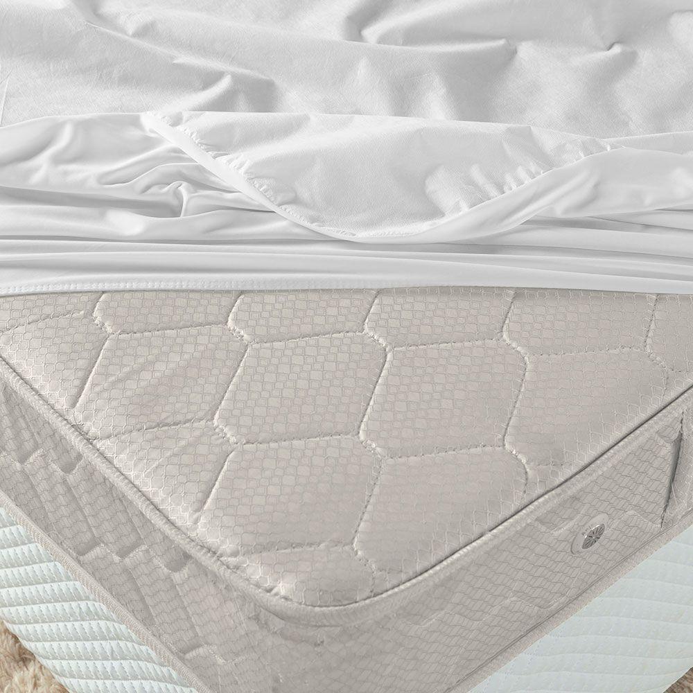 Capa Protetora De Colchão Impermeável Casal Padrão Com Elástico Branco - 3