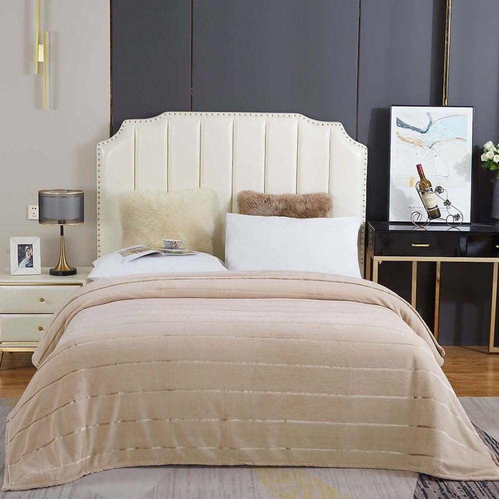 Cobertor Manta Himaláia Queen Ultrasoft Dupla Face - Cáqui - 100% Poliéster - 2