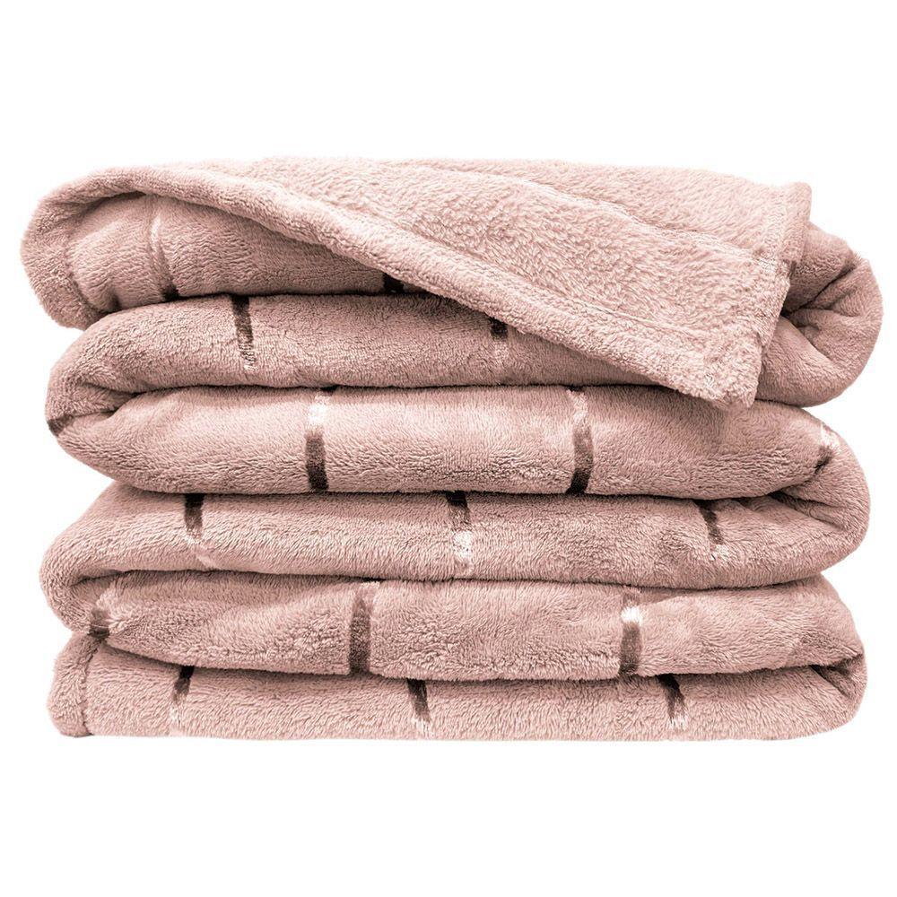 Cobertor Manta Himaláia Queen Ultrasoft Dupla Face - Rosê - 100% Poliéster - 1