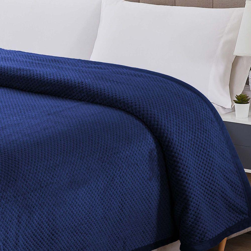 Cobertor Manta Elite Queen Ultrasoft Dupla Face - Marinho - 100% Poliéster - 3