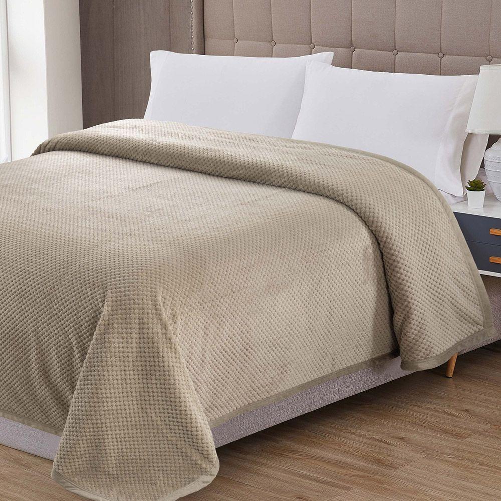 Cobertor Manta Elite Queen Ultrasoft Dupla Face - Cáqui - 100% Poliéster - 3