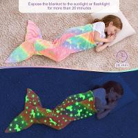 Cobertor Infantil Calda De Sereia Iluminada Coberta Criança Saco De Dormir Manta Brilha No Escuro Divertido Menina - 7