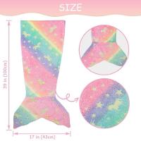 Cobertor Infantil Calda De Sereia Iluminada Coberta Criança Saco De Dormir Manta Brilha No Escuro Divertido Menina - 9