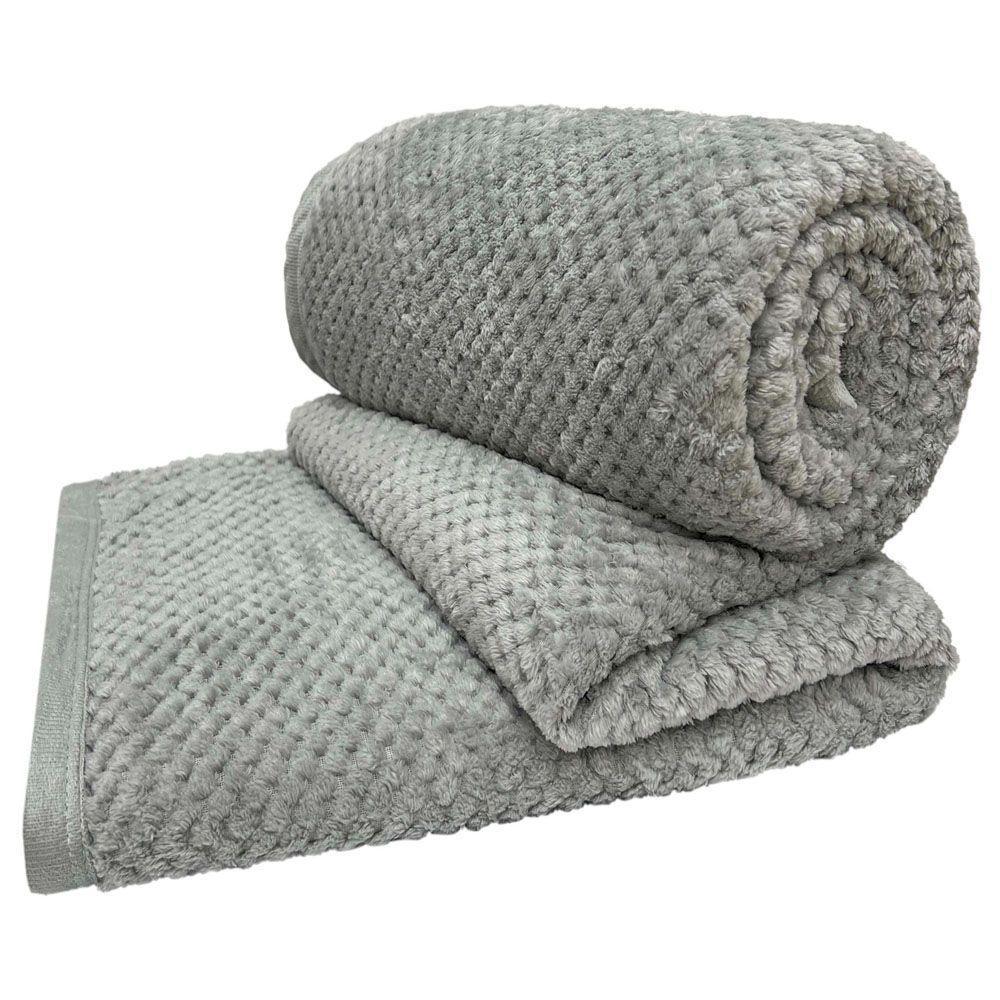 Cobertor Casa Scarpa Poppy Queen Manta Ultrasoft Alto Relevo Super Macia - Cinza - 1