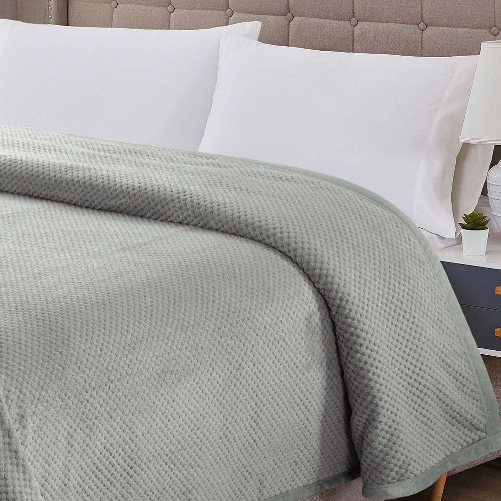 Cobertor Casa Scarpa Poppy Queen Manta Ultrasoft Alto Relevo Super Macia - Cinza - 2