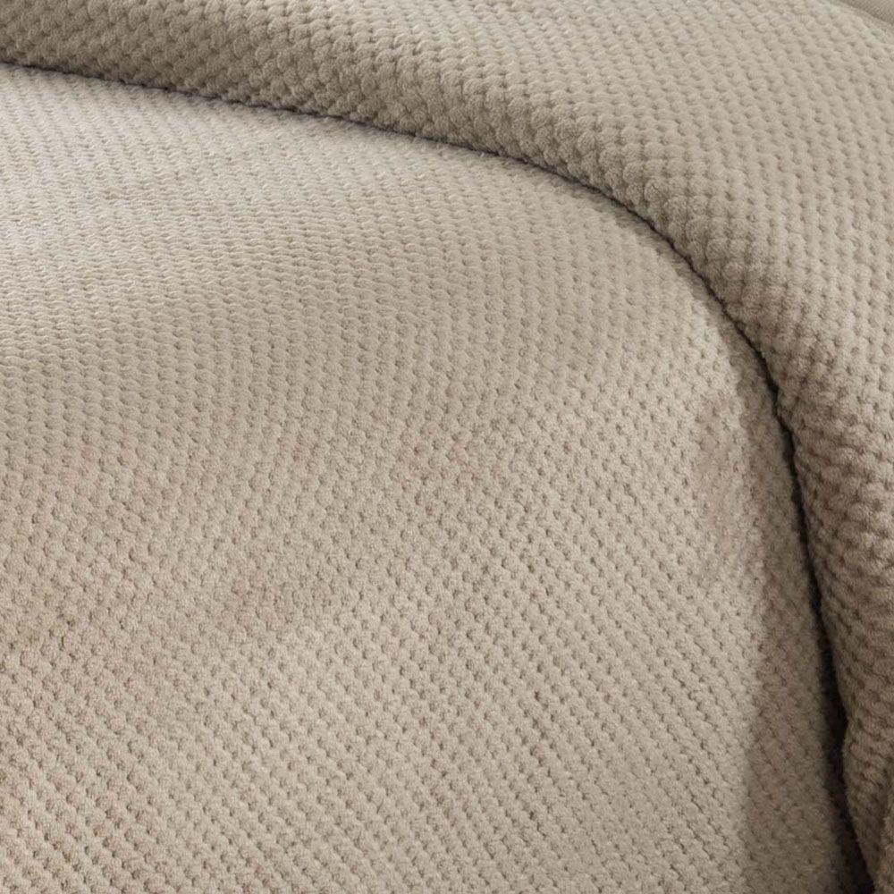 Cobertor Casa Scarpa Poppy Queen Manta Ultrasoft Alto Relevo Super Macia - Bege - 3