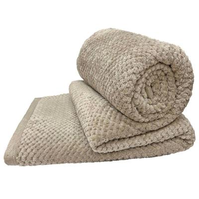 Cobertor Casa Scarpa Poppy Queen Manta Ultrasoft Alto Relevo Super Macia - Bege