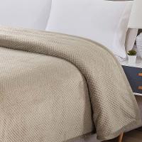 Cobertor Casa Scarpa Poppy Queen Manta Ultrasoft Alto Relevo Super Macia - Bege - 4