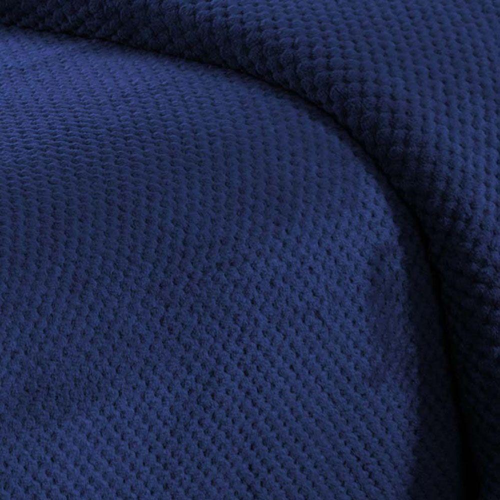 Cobertor Casa Scarpa Poppy Queen Manta Ultrasoft Alto Relevo Super Macia - Azul Marinho - 4