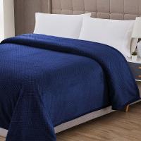 Cobertor Casa Scarpa Poppy Queen Manta Ultrasoft Alto Relevo Super Macia - Azul Marinho - 2