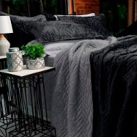 Cobertor Buettner King Flannel Plush 100% Poliéster Dupla Face 260mx280m Preto / Metal Escuro - 2