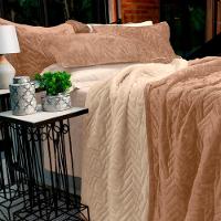 Cobertor Buettner King Flannel Plush 100% Poliéster Dupla Face 260mx280m Khaki Escuro / Khaki Claro - 2