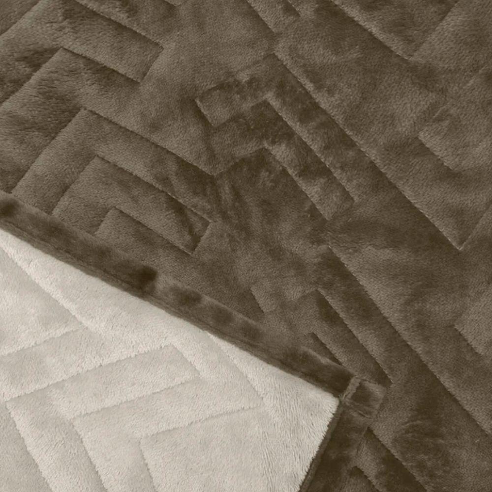 Cobertor Buettner King Flannel Plush 100% Poliéster Dupla Face 260mx280m Chocolate Escuro / Chocolate Claro - 3