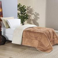 Coberdrom Sherpa E Flannel Everest Solteiro Manta Alta 150g 01 Peça - Apricot - 3