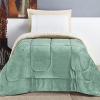 Coberdrom Sherpa E Flannel Everest Solteiro Manta Alta 150g 01 Peça - Alecrim - 1