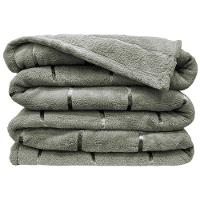 Cobertor Veneza Queen Manta Ultrasoft Premium Listrada Extra Macia - Verde Alecrim - 1