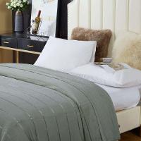 Cobertor Veneza Queen Manta Ultrasoft Premium Listrada Extra Macia - Verde Alecrim - 3