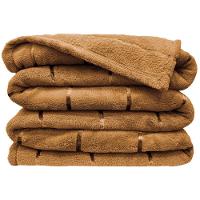 Cobertor Veneza Queen Manta Ultrasoft Premium Listrada Extra Macia - Caramelo - 1