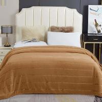 Cobertor Veneza Queen Manta Ultrasoft Premium Listrada Extra Macia - Caramelo - 2