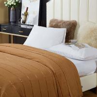 Cobertor Veneza Queen Manta Ultrasoft Premium Listrada Extra Macia - Caramelo - 3